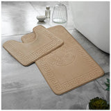 Greek Embossed Memory Foam Bath Mat Set | 12 Colours