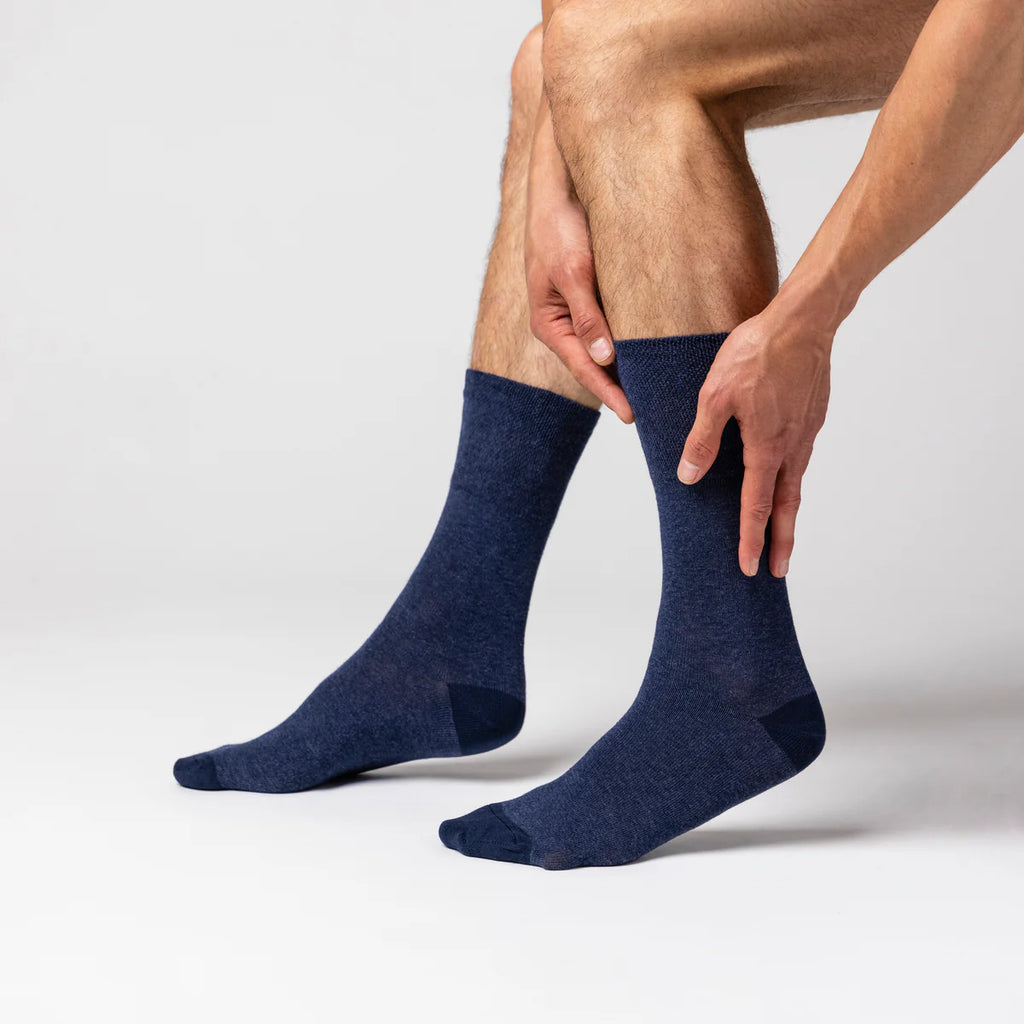Men’s Navy Denim Apex Gentle Grip Cotton Rich Socks