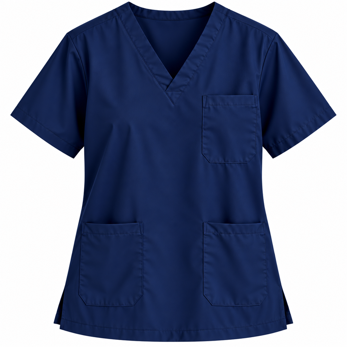 Navy men's V-neck medical scrub top