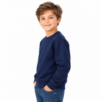 Navy Boys' Crew Neck Fleece Sweatshirt side view