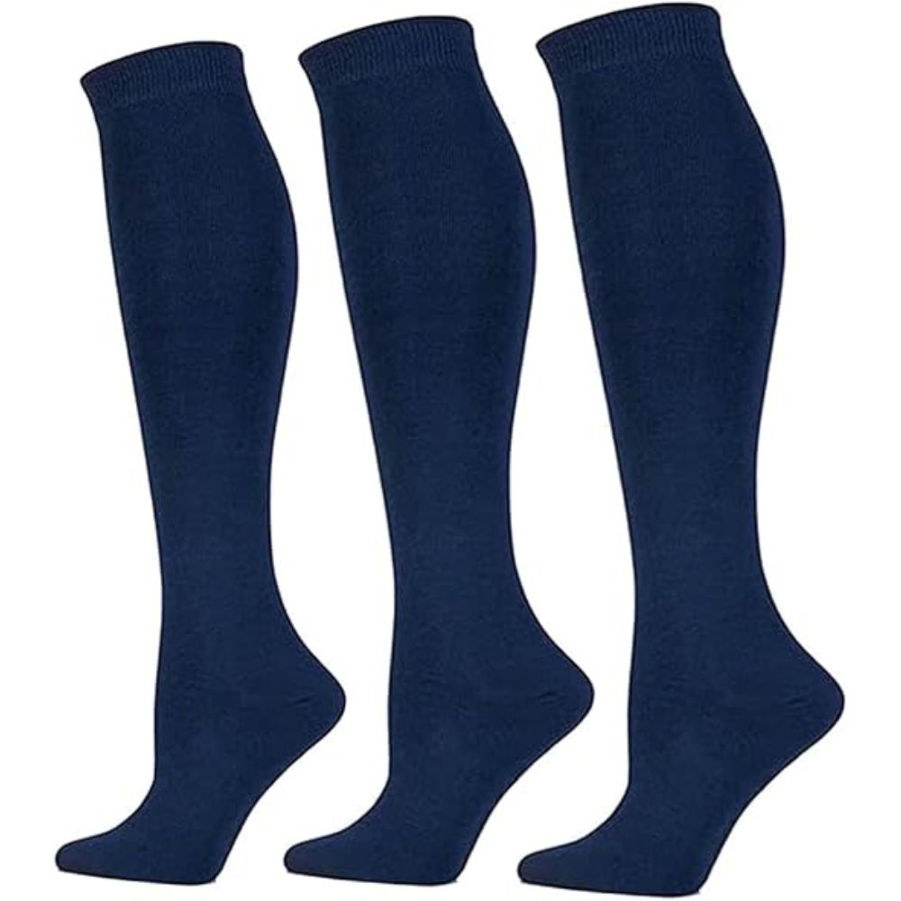 Women’s Plain Cotton Rich Knee High Socks | 4 Colours