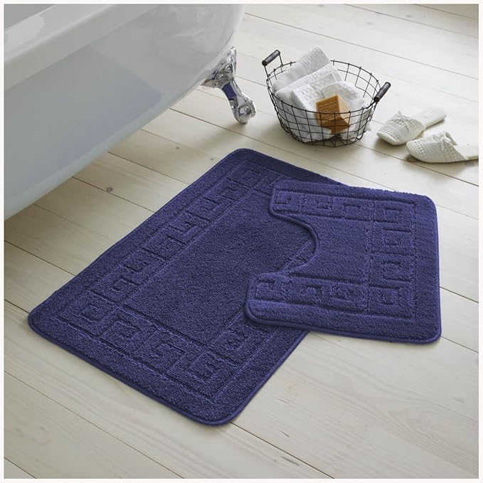 Greek Non-Slip Bath Mat Set  | 23 Colours Available