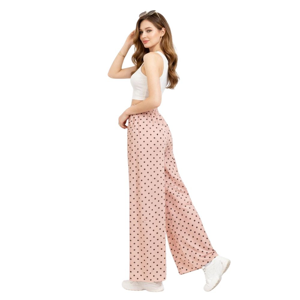 Nude Spot Printed Jersey Palazzo Trousers