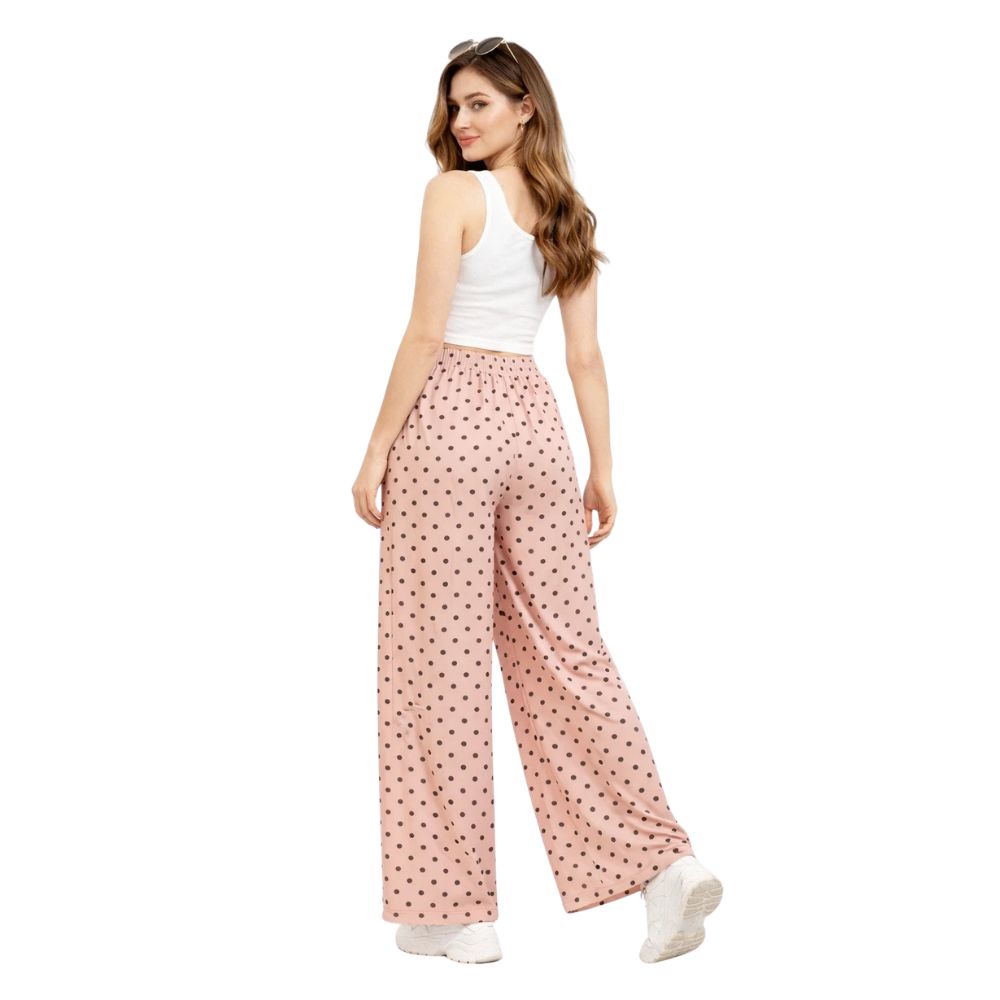 Nude Spot Printed Jersey Palazzo Trousers