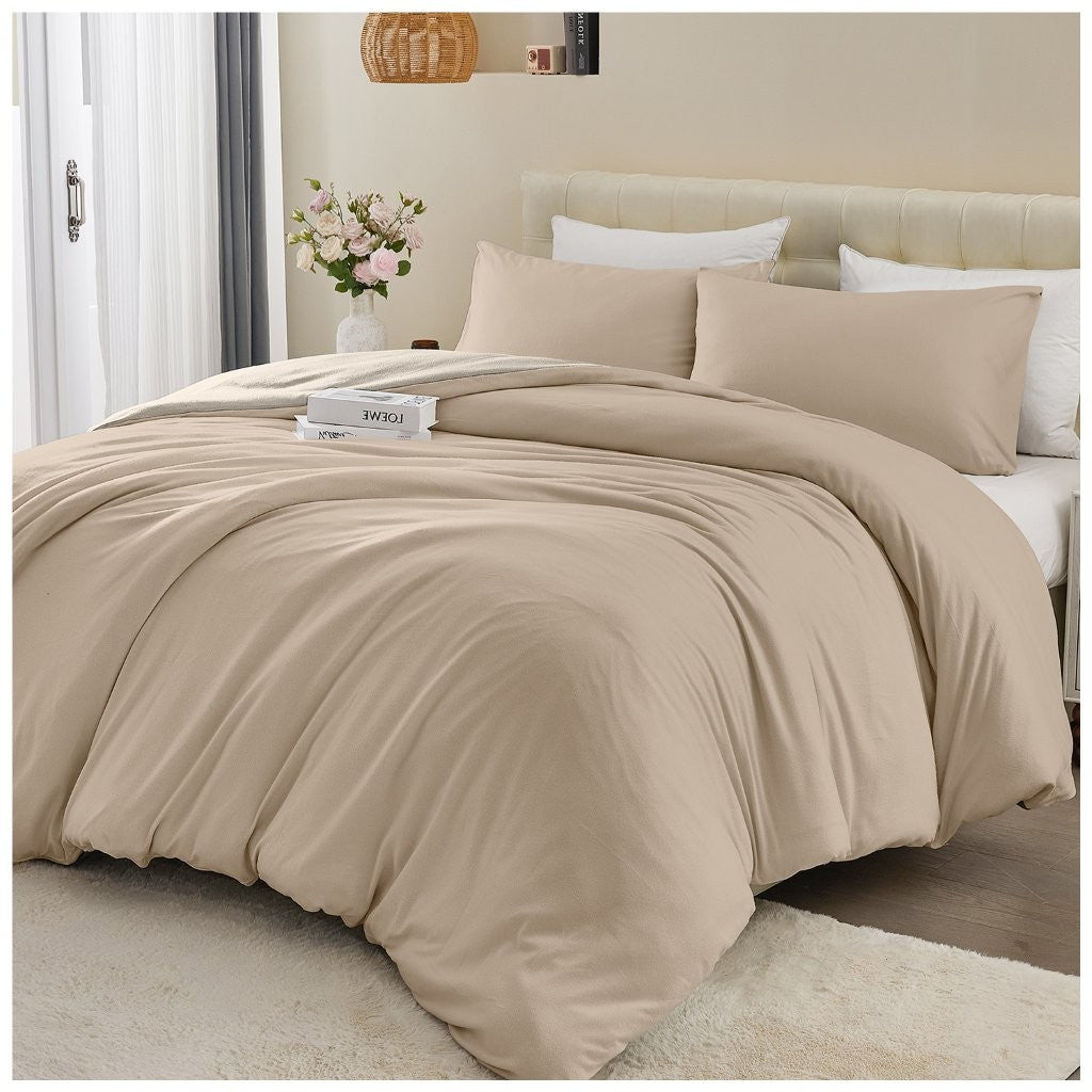 Soft Touch Reversible Plain Duvet Cover Set | 6 Colours