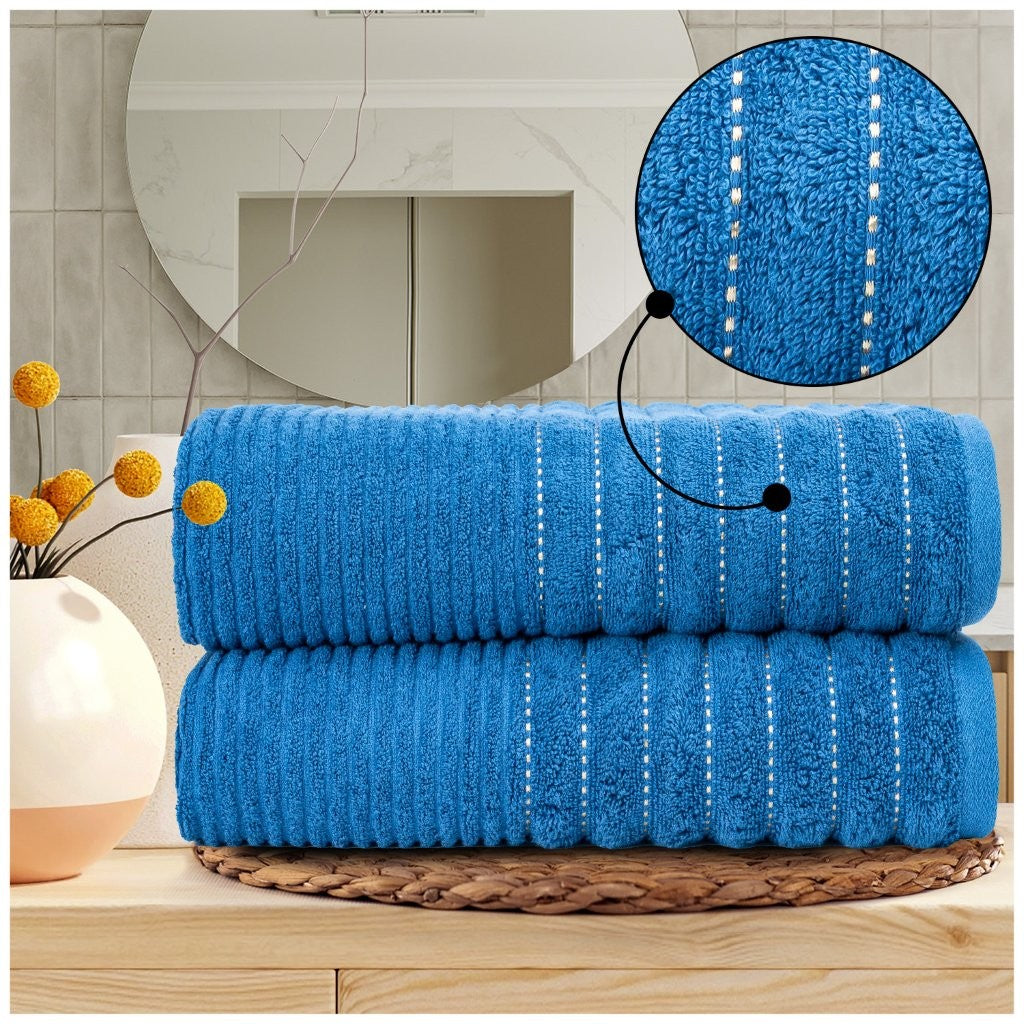100% Egyptian Cotton Paris Ribbed Towels | 6 Colours | 600 GSM