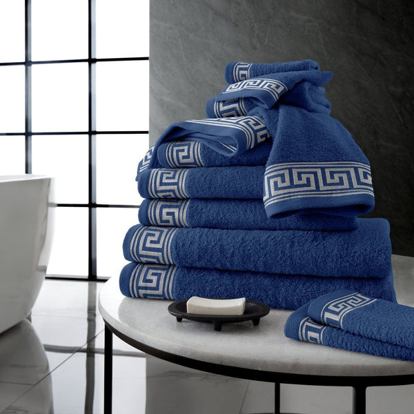 100% Egyptian Cotton Greek Embroided Towels | 7 Colours | 500 GSM