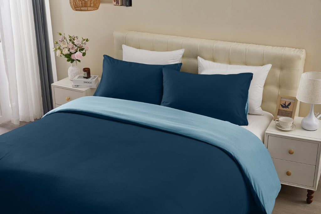 Soft Touch Reversible Plain Duvet Cover Set | 6 Colours