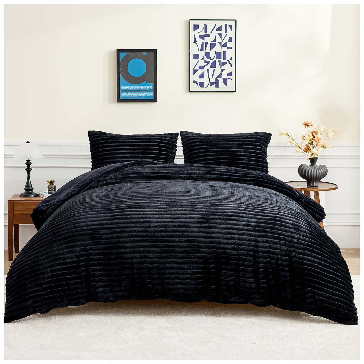 Osum Ribbed Teddy Fleece Duvet Cover Set | Bedding Quilt Cover Set ...