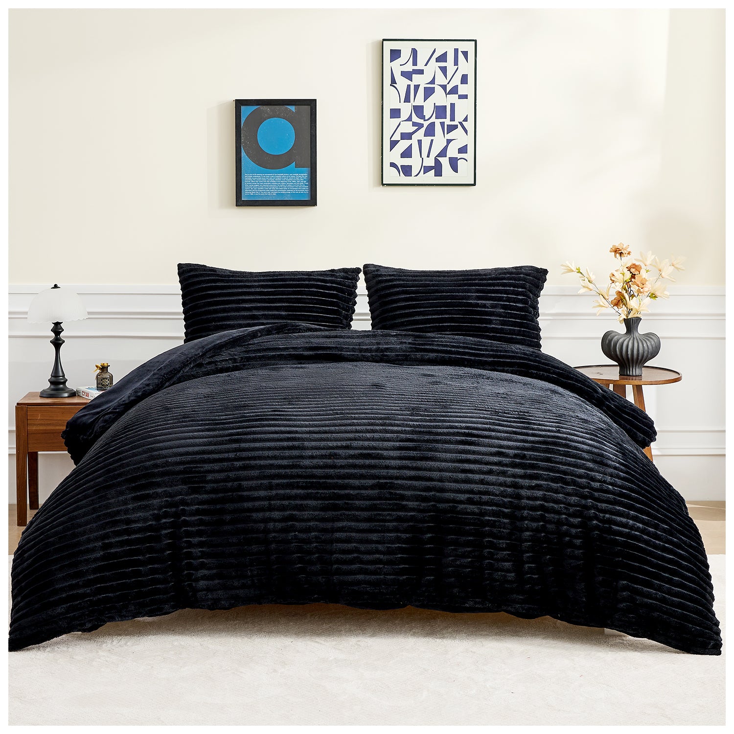 Osum Ribbed Teddy Fleece Duvet Cover Set | 15 Colours