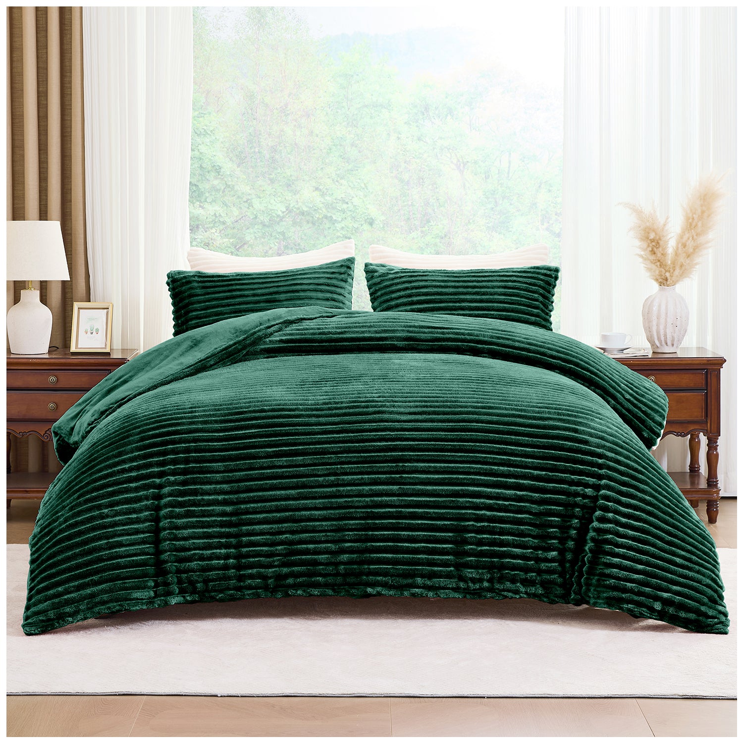Osum Ribbed Teddy Fleece Duvet Cover Set | 15 Colours
