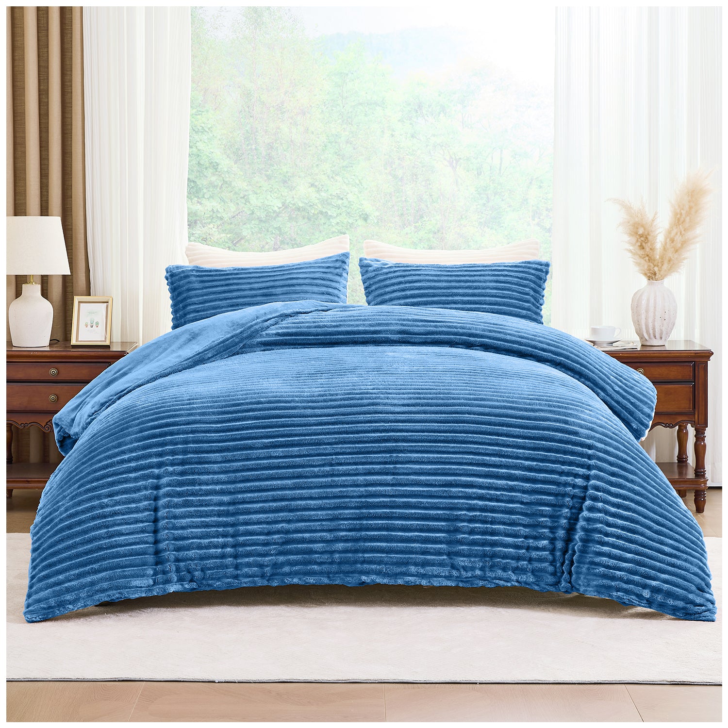 Osum Ribbed Teddy Fleece Duvet Cover Set | 15 Colours