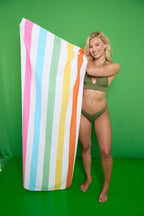 Pastel Stripe Multi Jumbo Beach Towel | 200CM × 100CM