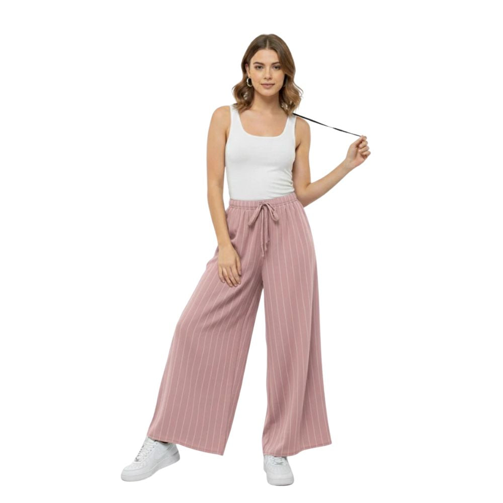 Striped Jersey Palazzo Trousers | 5 Colours