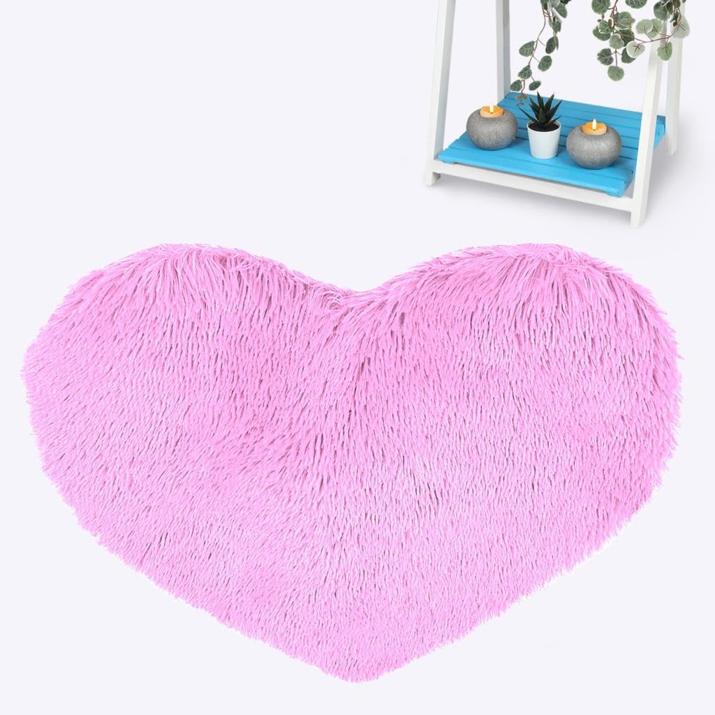 Heart Fluffy Shaggy Rug (65 × 65 cm) | 11 Colours