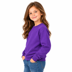 Purple Girls' Crew Neck Fleece Sweatshirt view 2