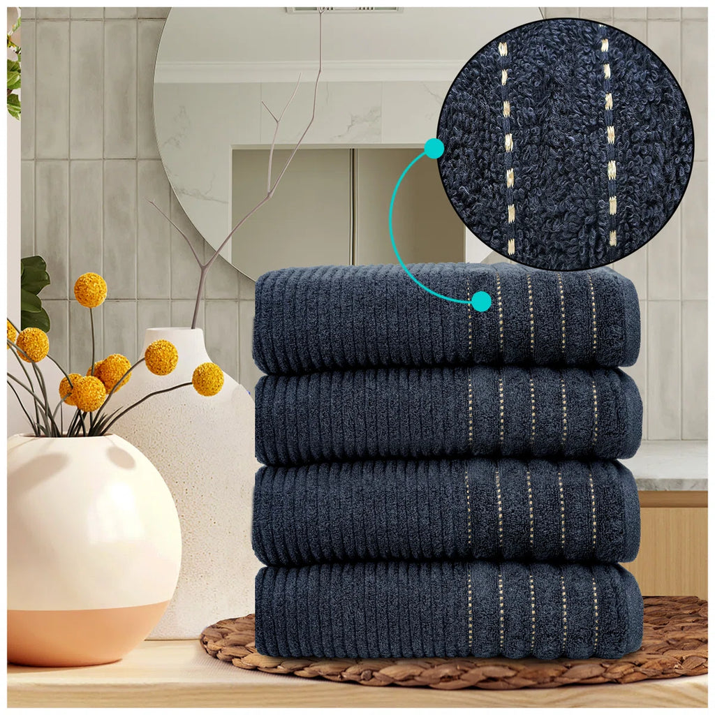 100% Egyptian Cotton Paris Ribbed Towels | 6 Colours | 600 GSM