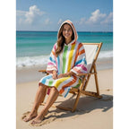 Pastel Stripe Multi Sand Free Adult Poncho Towel