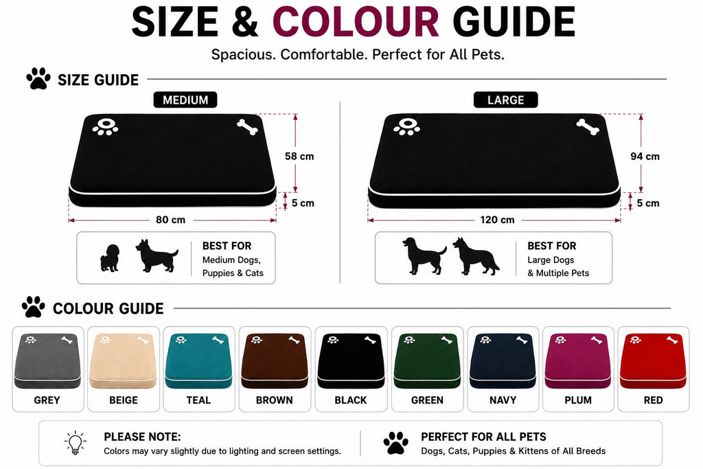 Pet Bed Mats Bone & Paw | 9 Colours | 2 Sizes