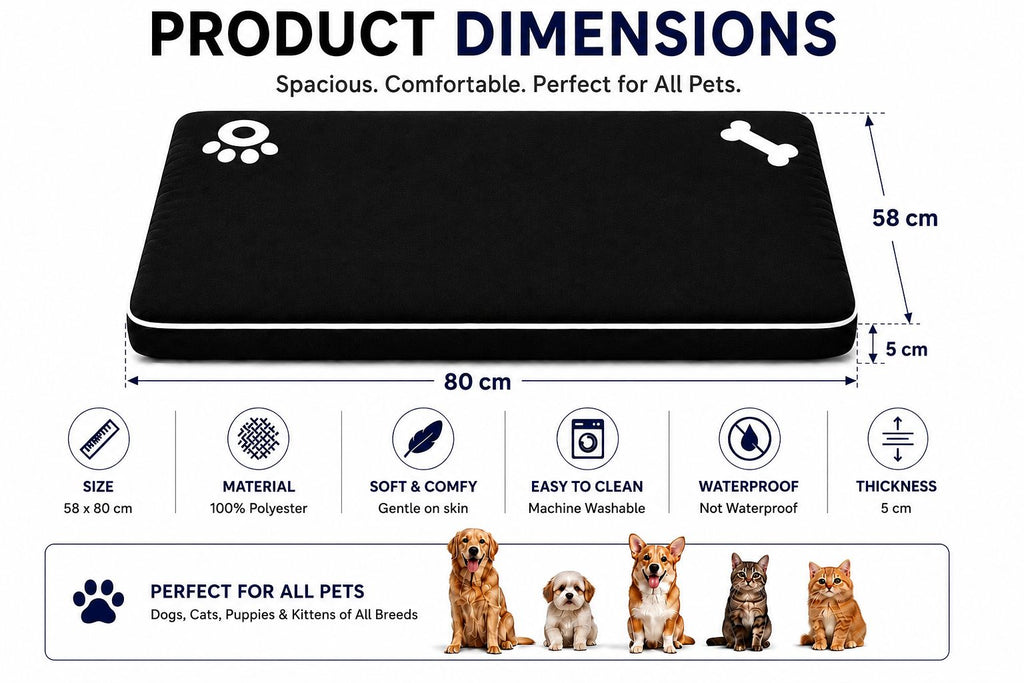 Pet Bed Mats Bone & Paw | 9 Colours | 2 Sizes