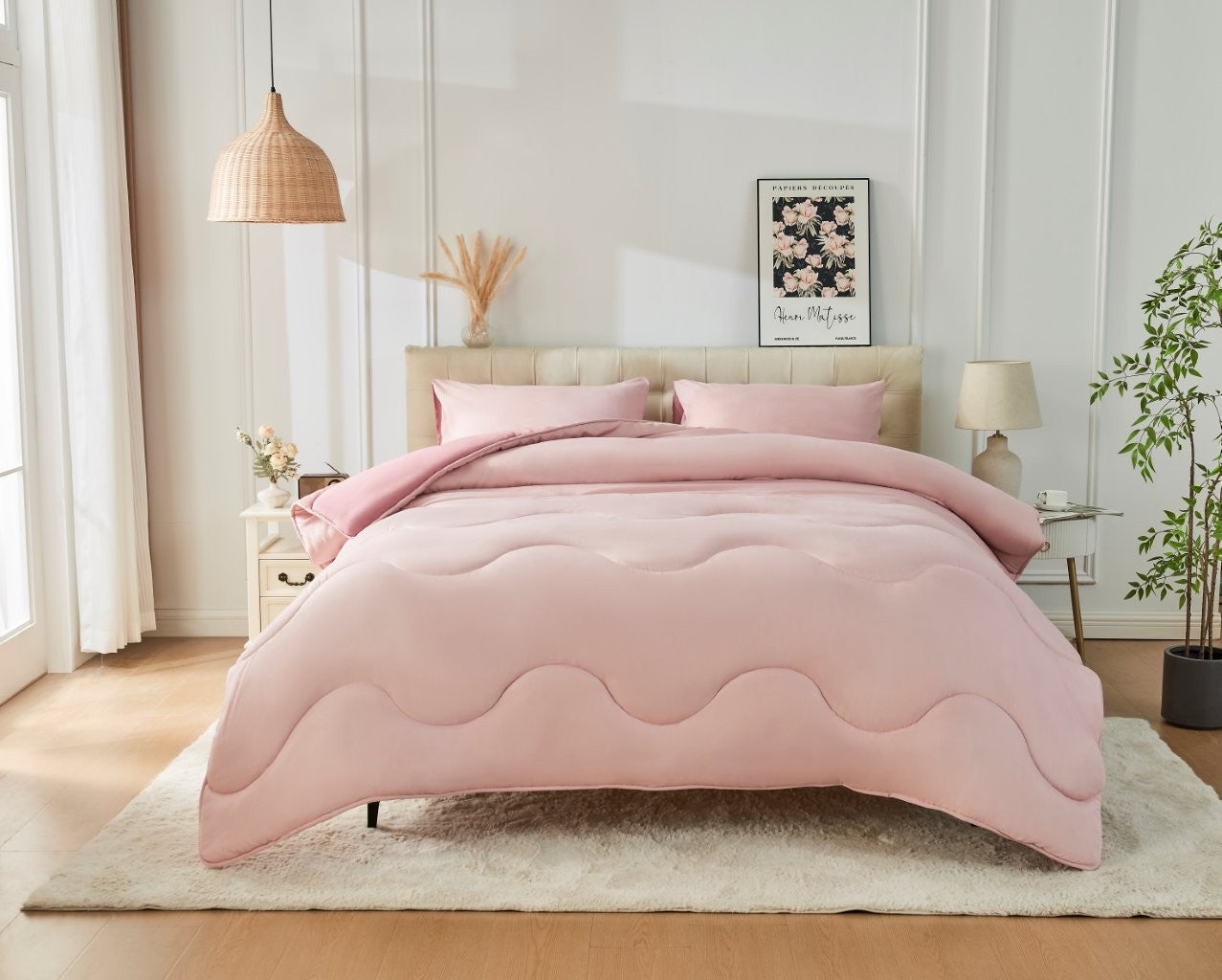 Pink / Dark Pink Coverless Duvet & Pillowcases Set | TOG 10.5