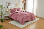 Pink / Dark Pink Coverless Duvet & Pillowcases Set | TOG 10.5