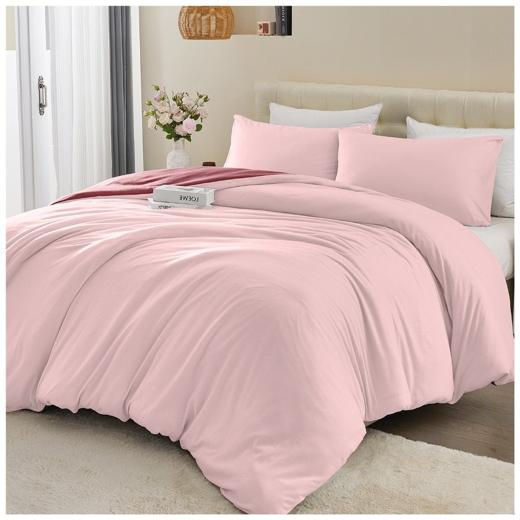 Soft Touch Reversible Plain Duvet Cover Set | 6 Colours