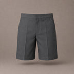 Grey Plus Size School Shorts – Half Elasticated Waist with Zip & Clip