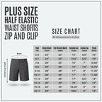 Pack of 2 Grey Plus Size School Shorts – Half Elasticated Waist with Zip & Clip
