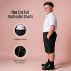 Pack of 2 Black Plus Size Pull-On School Shorts – Full Elasticated Waist