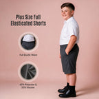 Grey Plus Size Pull-On School Shorts – Full Elasticated Waist