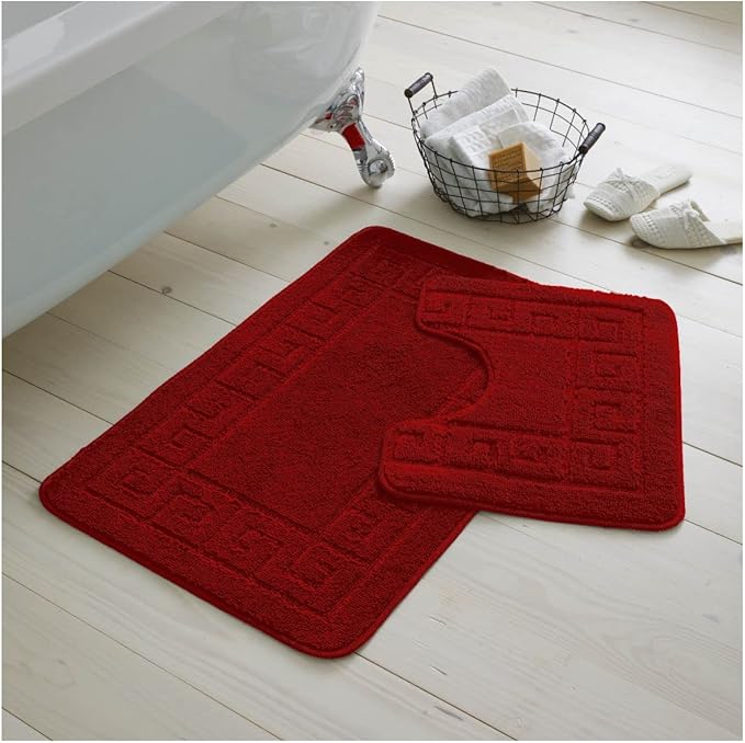 Greek Non-Slip Bath Mat Set  | 23 Colours Available