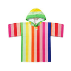 Rainbow Stripe Multi Sand Free Adult Poncho Towel