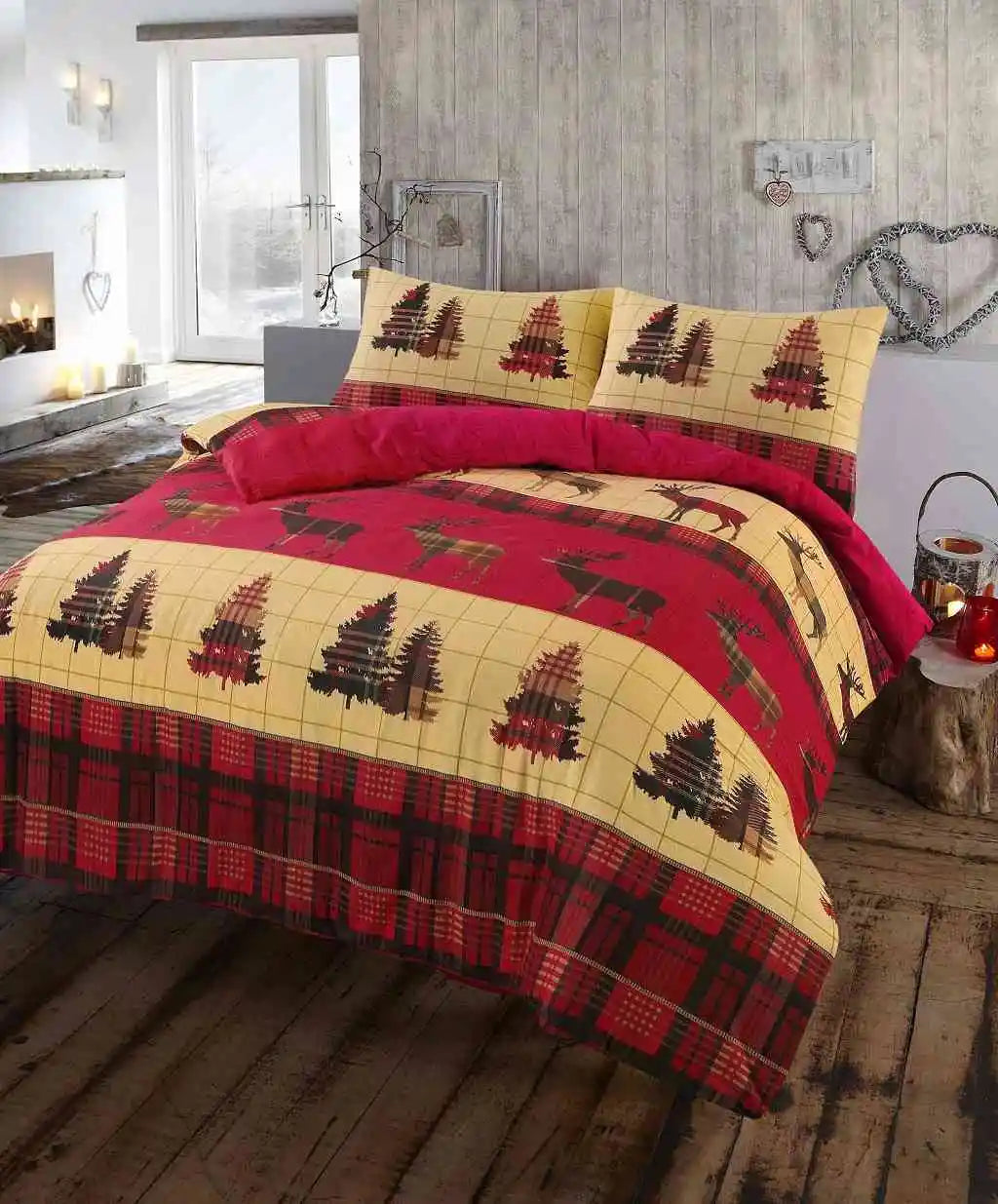 Stag Flannelette Printed Duvet Cover Set