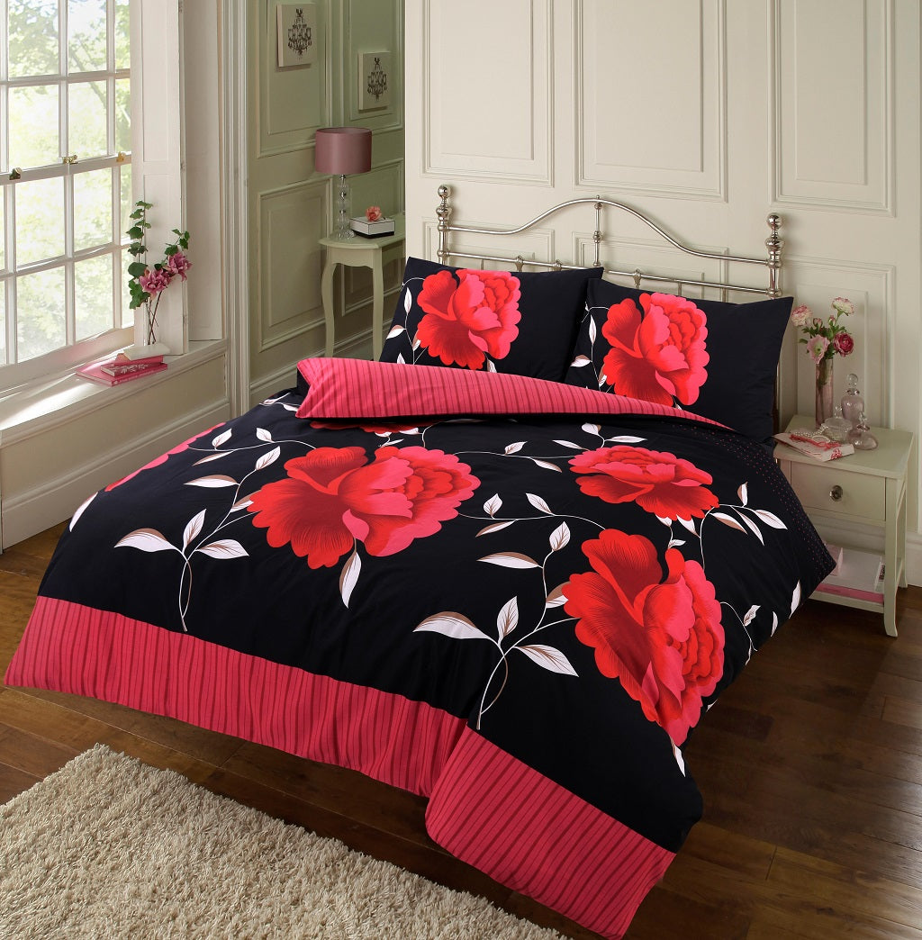 rosaleen printed duvet cover set red
