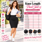 Girls Plain Knee Length School Pencil Skirt | 2 Colours
