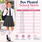 Pack of 2 Girls Plain Pull-On Box Pleated Skirts | 7 Colours