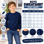Boys' Crew Neck Fleece Sweatshirt size chart