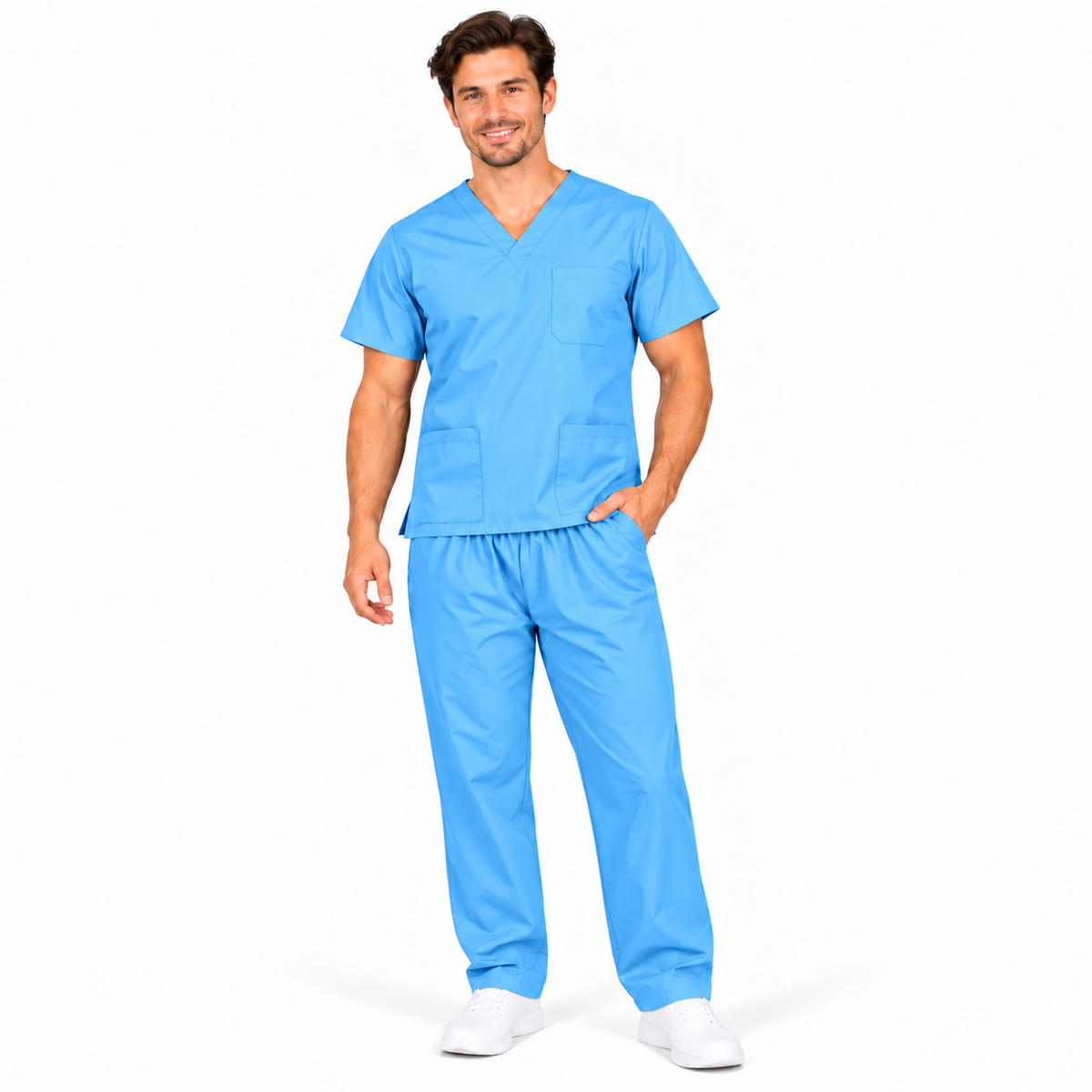 Sky Blue Men's Medical Scrub Set