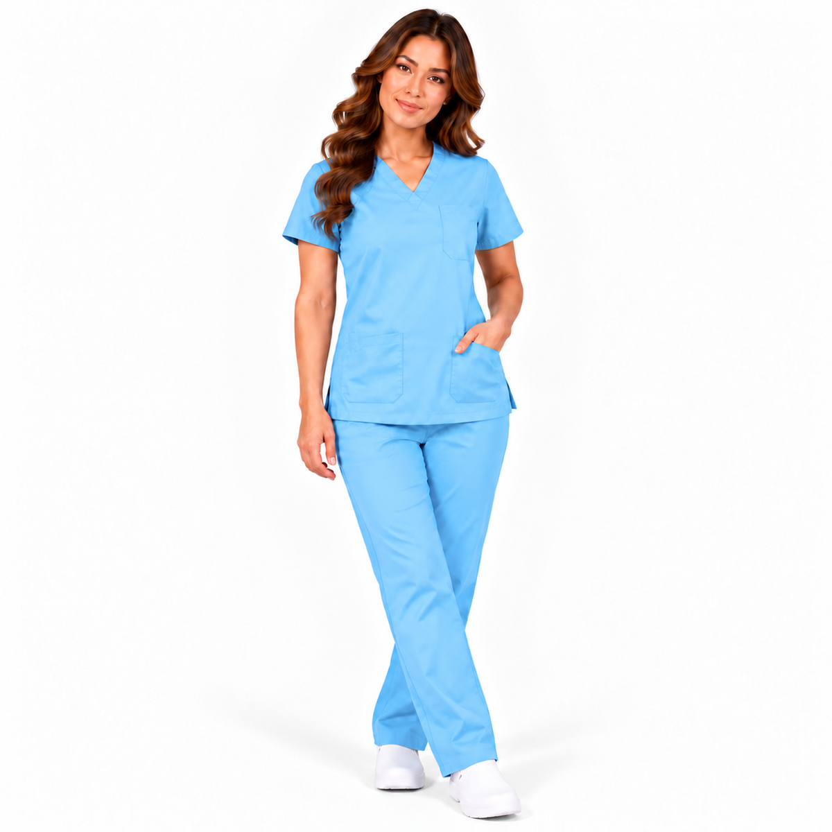 Sky Blue women's medical scrub set