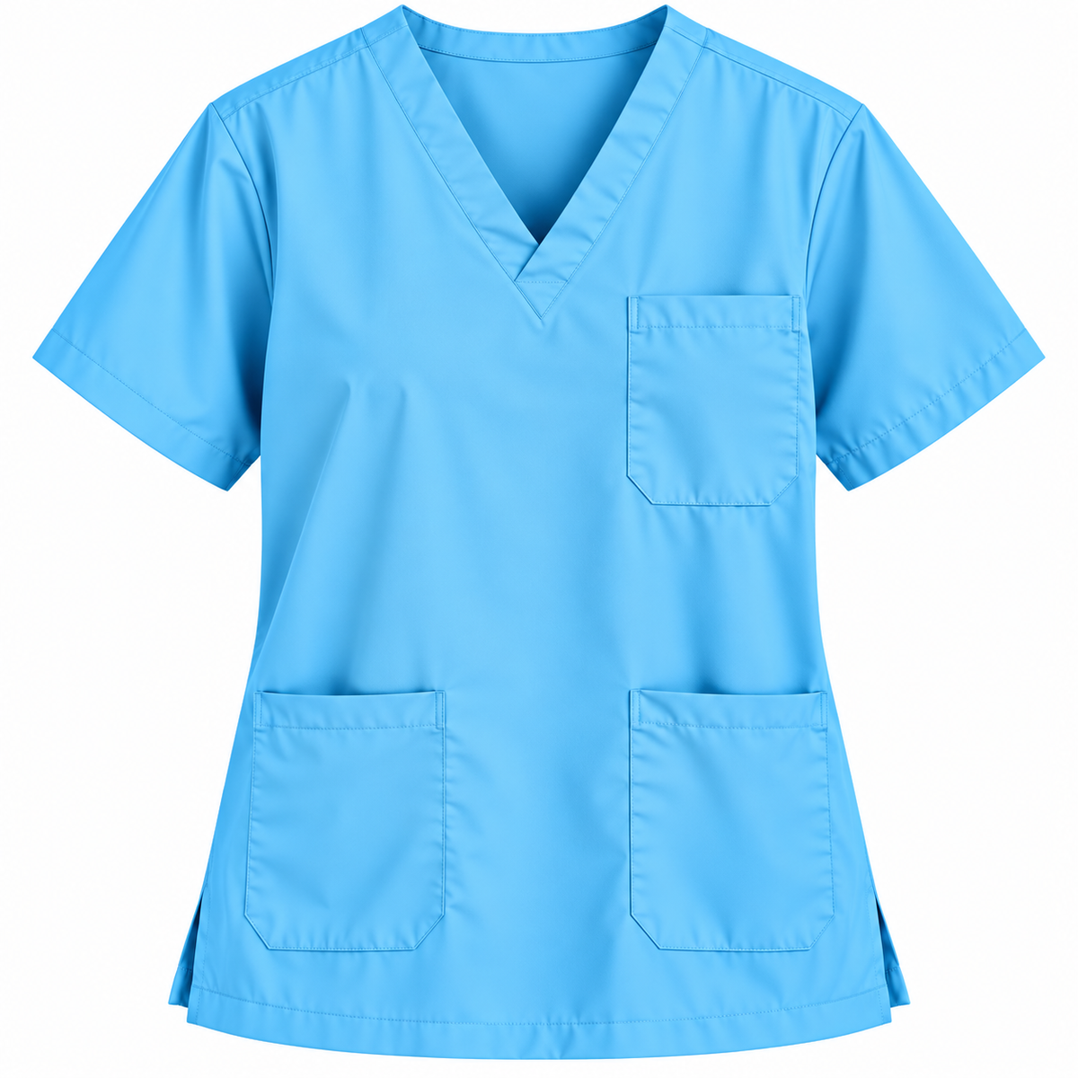 Sky Blue women's V-neck medical scrub top