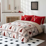 stag teddy printed duvet set