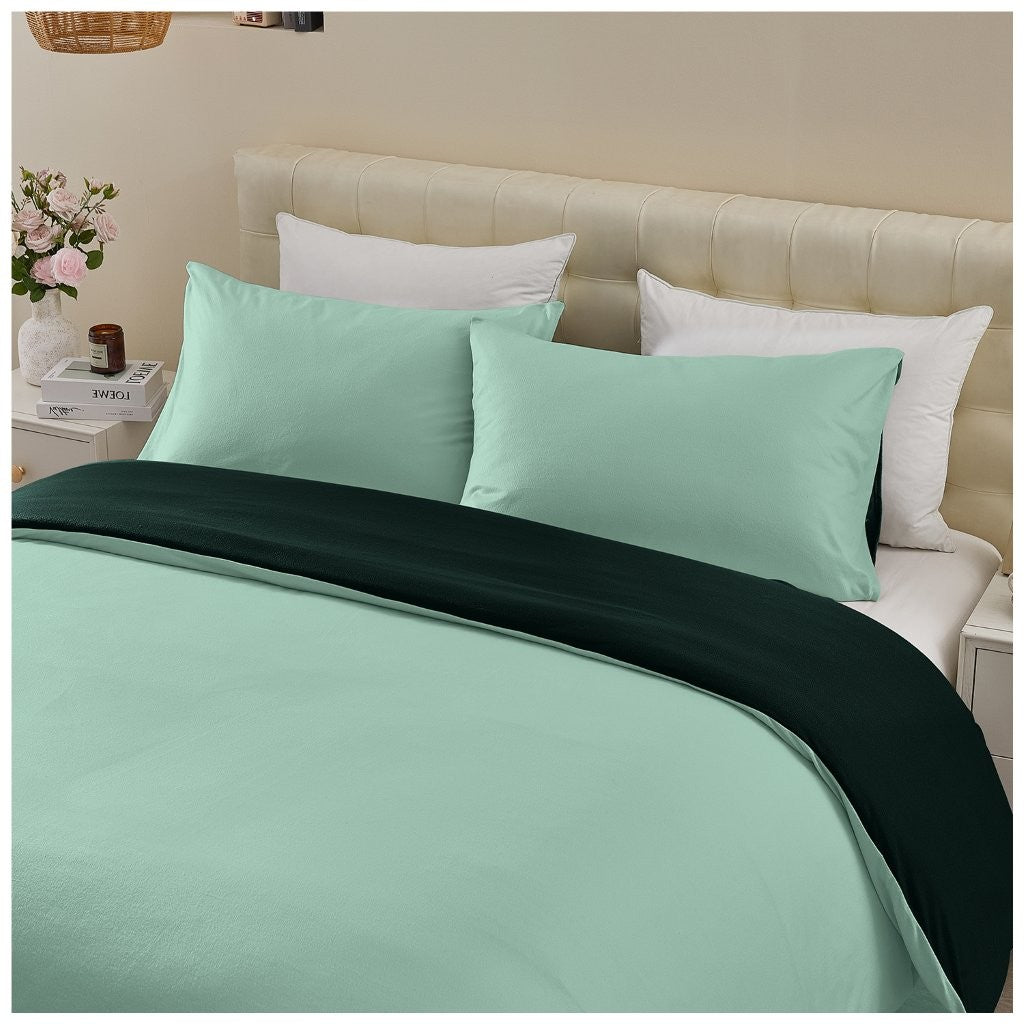Soft Touch Reversible Plain Duvet Cover Set | 6 Colours