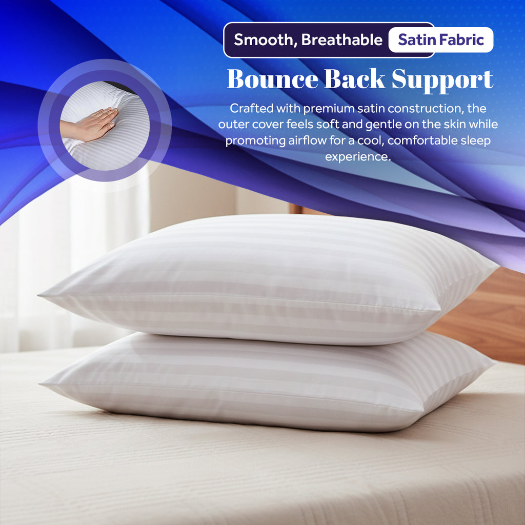 Satin Stripe Bounce Back Pillows | Pack of 2
