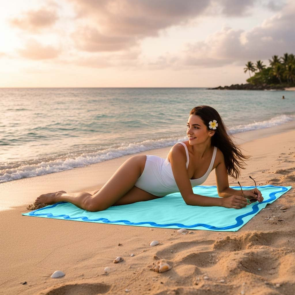 Scallop Edge Beach Towel | 4 Colours | 152CM × 71CM