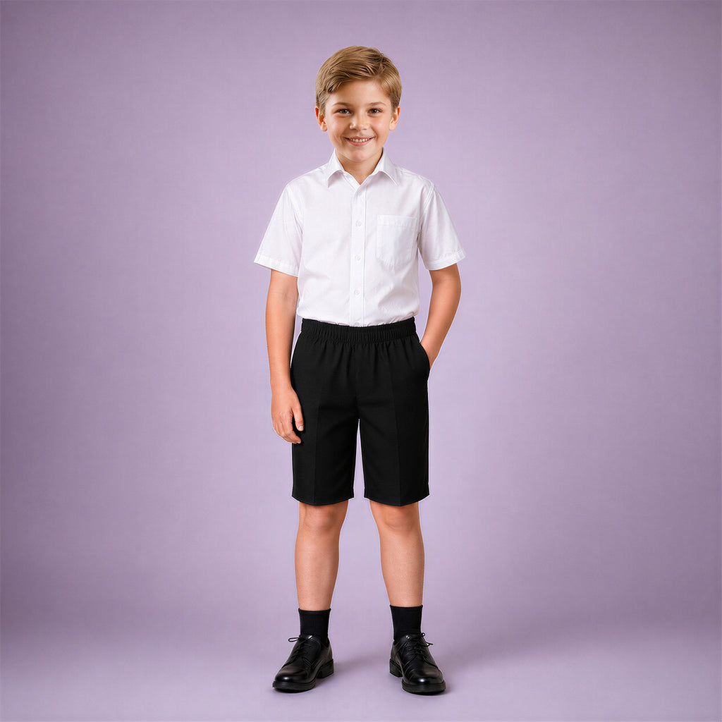 Black Pull-On School Shorts – Full Elasticated Waist