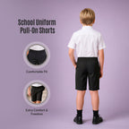 Pack of 2 Black Pull-On School Shorts – Full Elasticated Waist
