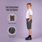 Pack of 2 Grey Pull-On School Shorts – Full Elasticated Waist