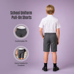 Pack of 2 Grey Pull-On School Shorts – Full Elasticated Waist