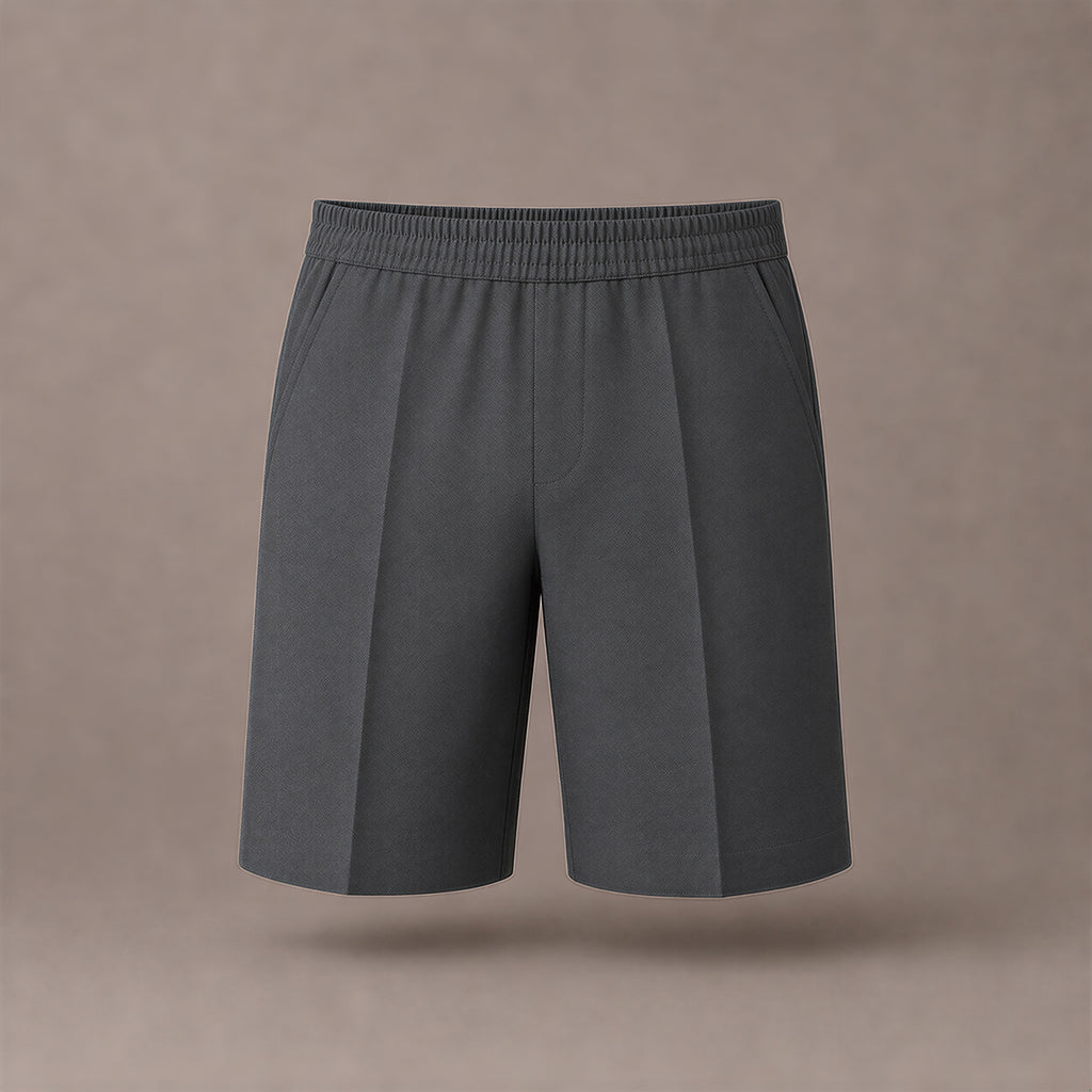 Grey Pull-On School Shorts – Full Elasticated Waist